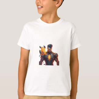 Elemental Fury: Earth and Fire Superhero T-Shirt