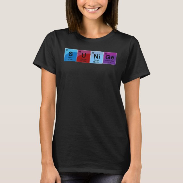 Elemental Genius Periodic Table Word T-Shirt (Front)