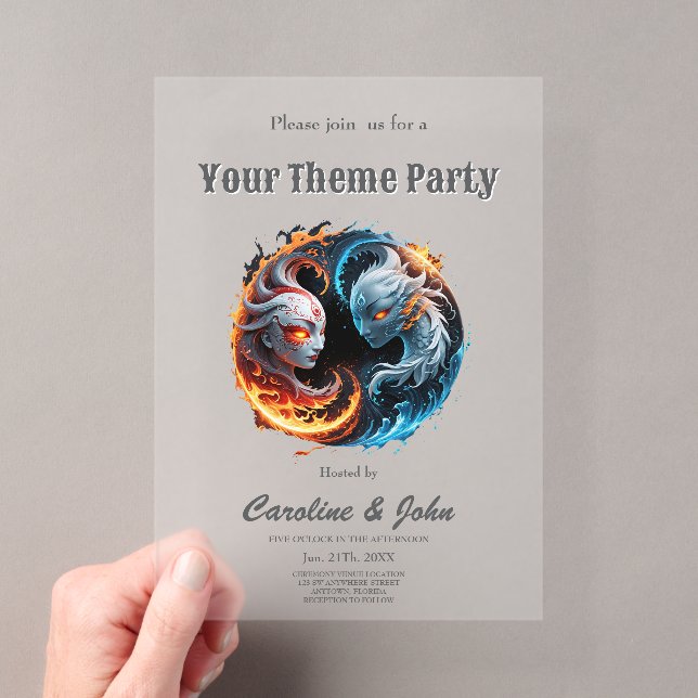 Elemental harmony, yin and yang of nature. acrylic invitations (Insitu (Handheld))