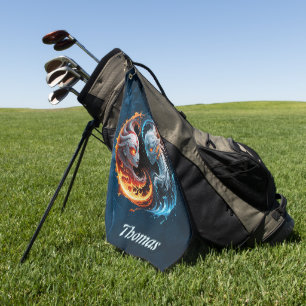 Elemental harmony, yin and yang of nature.  golf towel