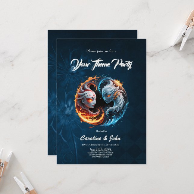 Elemental harmony, yin and yang of nature.  invitation (Front/Back In Situ)