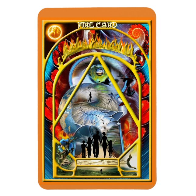 Elemental of Fire Card Design Magnet (Vertical)
