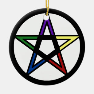 Elemental Pentacle Ceramic Ornament