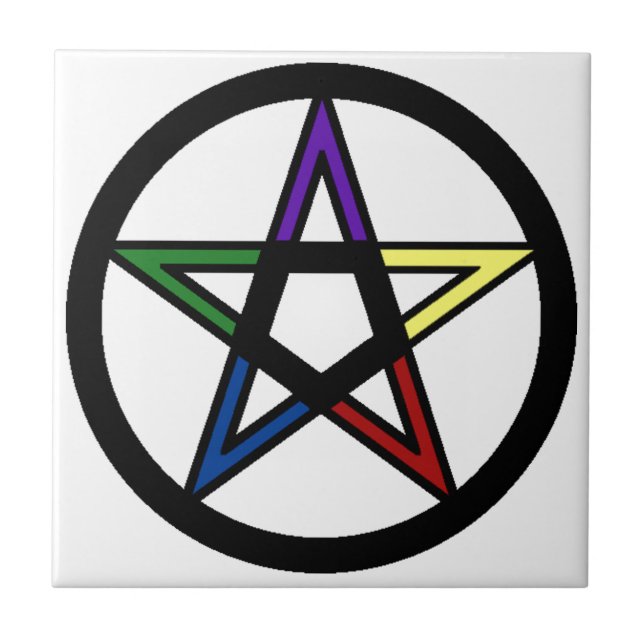 Elemental Pentacle Ceramic Tile (Front)