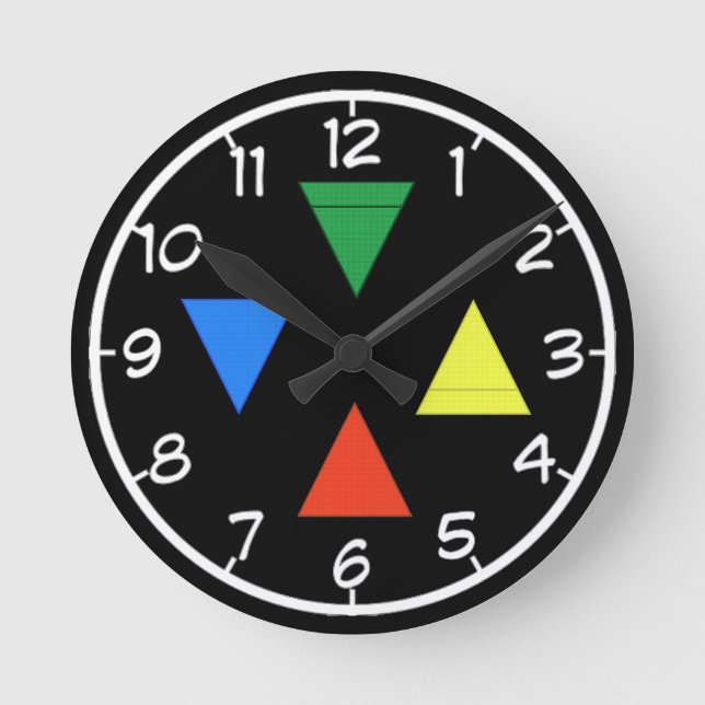 Elemental Pentacle Round Clock (Front)