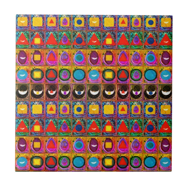 Elemental Symbols Pattern Meditation Aid Tattva Ceramic Tile (Front)