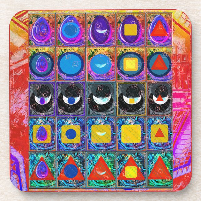 Elemental Symbols Pattern Meditation Aid Tattva Coaster (Front)