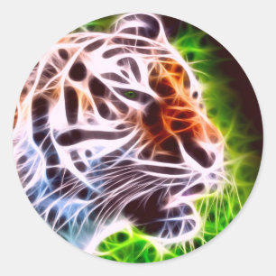 Elemental Tiger Classic Round Sticker