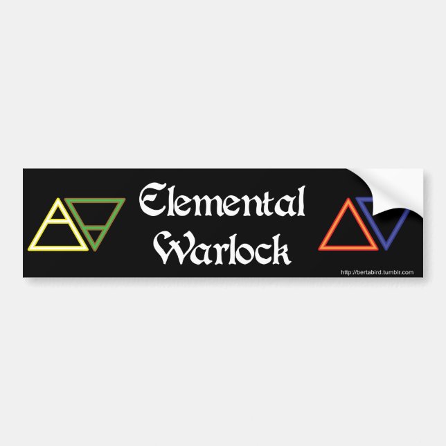 Elemental Warlock Bumper Sticker (Front)