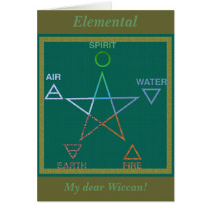 Elemental Wiccan Pentagram Rites of Passage Card