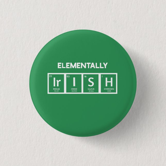 Elementally Irish St. Patrick's Day 3 Cm Round Badge (Front)