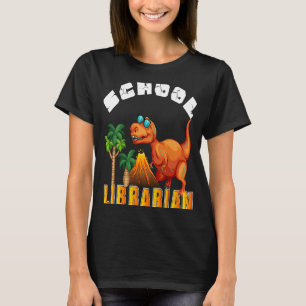 Elementary And Middle School Librarian Dinosaur T-Shirt