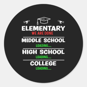 Elementary graduation class 2024 5th 6th grade classic round sticker
