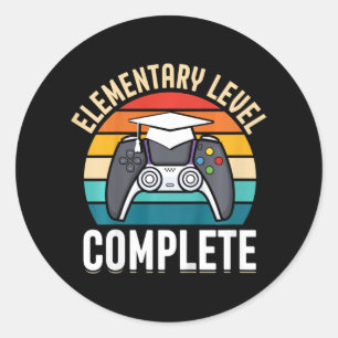 Elementary Level Complete Gamer Cl Of 2024 Graduat Classic Round Sticker