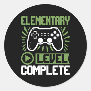 Elementary Level Complete Gamer Cl Of 2025 Graduat Classic Round Sticker