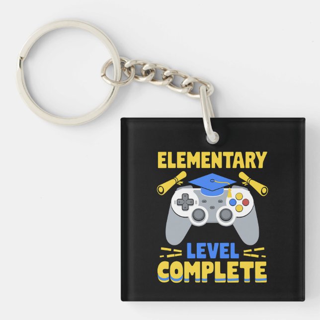 Elementary Level Complete Gaming Gamer Graduation Key Ring (Front)