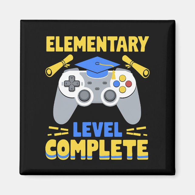 Elementary Level Complete Gaming Gamer Graduation Magnet (Front)