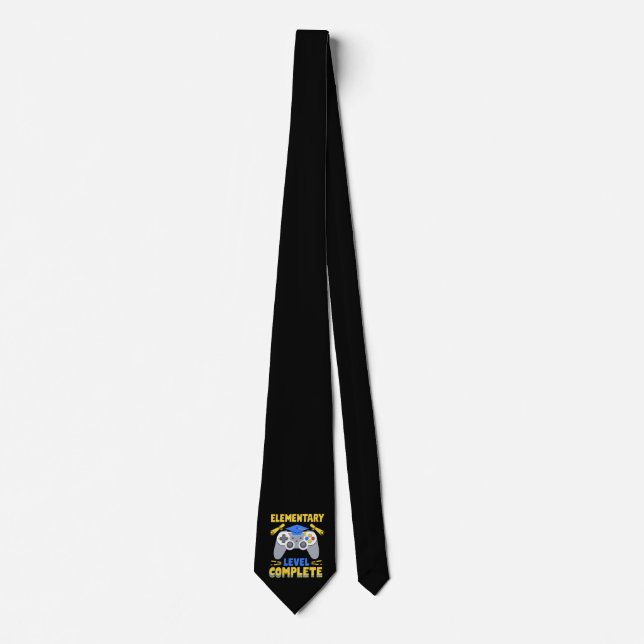 Elementary Level Complete Gaming Gamer Graduation Tie (Front)