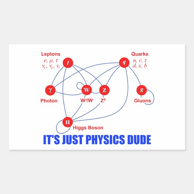 Elementary Particles of Physics Higgs Boson Quarks Rectangular Sticker (Front)