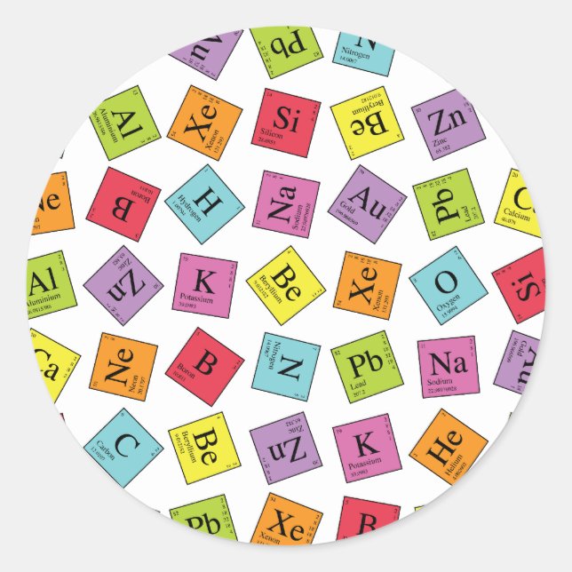 Elementary Periodic Classic Round Sticker (Front)