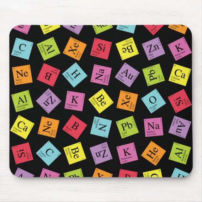 Elementary Periodic (Dark) Mouse Pad (Front)