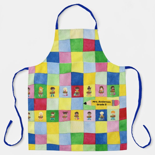 Elementary School Classroom Children Teacher Gift Apron (Front)
