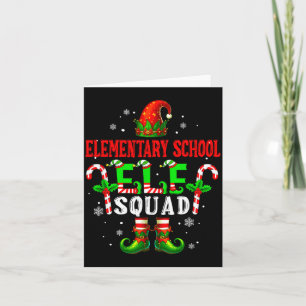 Elementary School Elf Squad Xmas Elf Hat Scute Ss Card