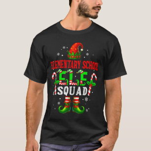 Elementary School Elf Squad Xmas Elf Hat Scute Ss  T-Shirt