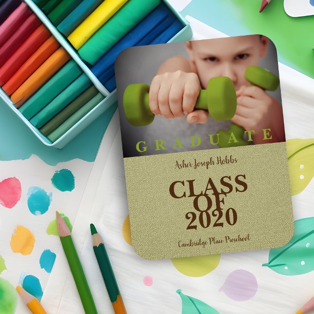 Elementary School Graduation Modern Photo Textile Magnet (Elementary School Graduation Modern Photo Fabric Magnet.)