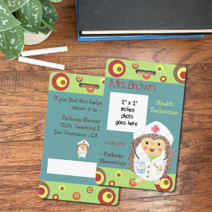 Elementary School Health Technician ID Photo Badge ID Badge