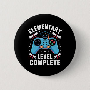 Elementary School Level Complete Funny Gamer Boys 6 Cm Round Badge