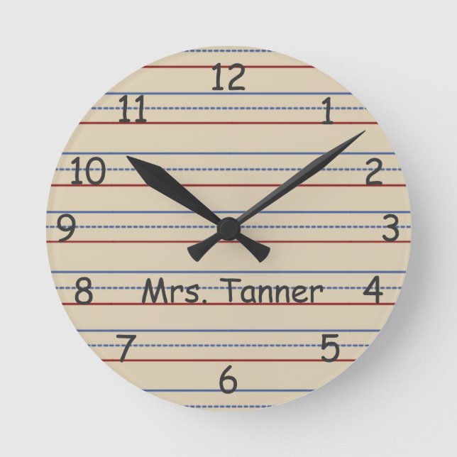 Elementary School Paper Wall Clock (Front)