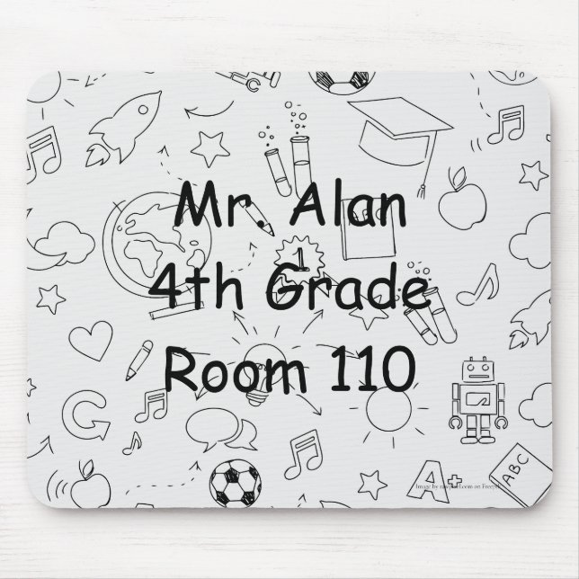 Elementary School Personalised Teacher Desk Mouse Pad (Front)
