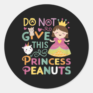 Elementary School Princess And The Peanut Allergy  Classic Round Sticker
