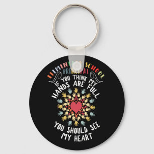 Elementary School Principal Appreciation Heart Key Ring