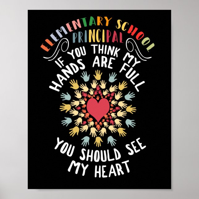 Elementary School Principal Appreciation Heart Poster (Front)