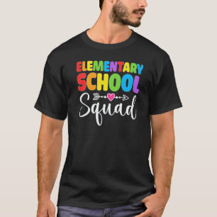 Elementary School Squad Teacher Student Team Back  T-Shirt