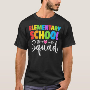 Elementary School Squad Teacher Student Team Back  T-Shirt