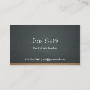 Elementary School Teacher Chalkboard Business Card