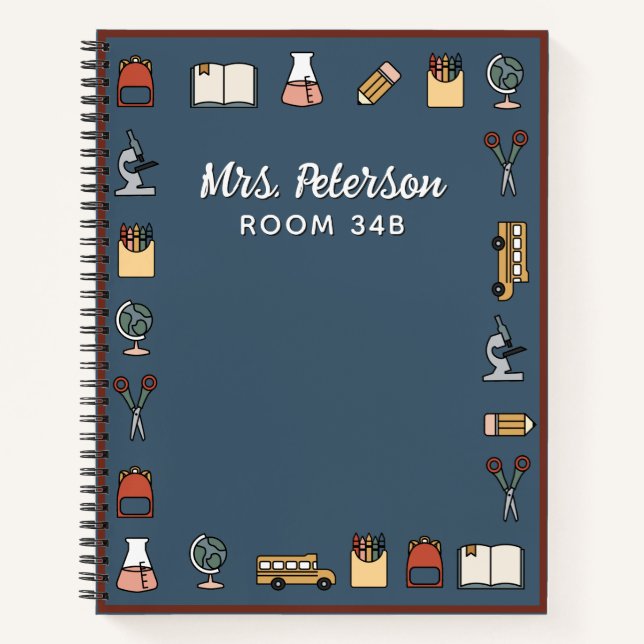 Elementary School Teacher Personalised Notebook    (Front)