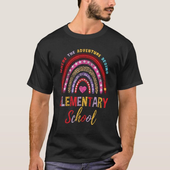 Elementary School Where The Adventure Begins Vinta T-Shirt (Front)