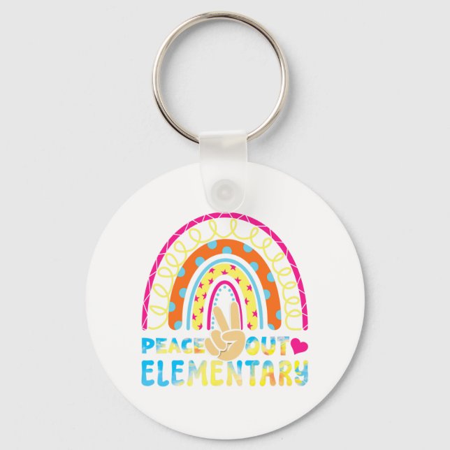 Elementary Student Bye Schools Out Last Cl Summer  Key Ring (Front)