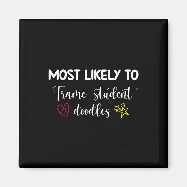 Elementary Teacher _ Most Likely To Frame Student  Magnet (Front)
