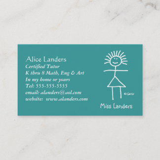 Elementary Tutor Teacher Business Card Custom