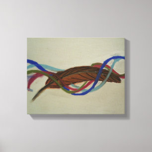 elements feather by sky boivin canvas print