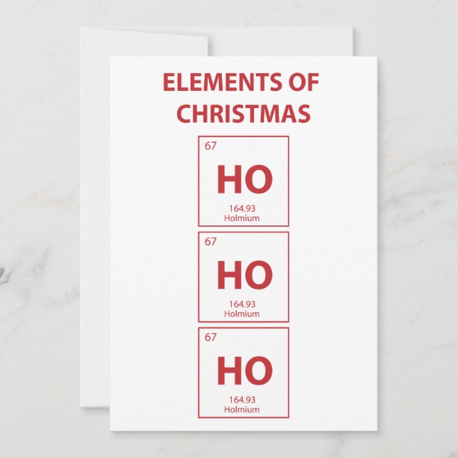 Elements of Christmas Ho Ho Ho Holiday Card (Front)