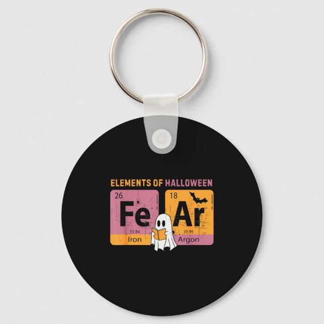 Elements Of Halloween Fear Periodically Halloween  Key Ring (Front)
