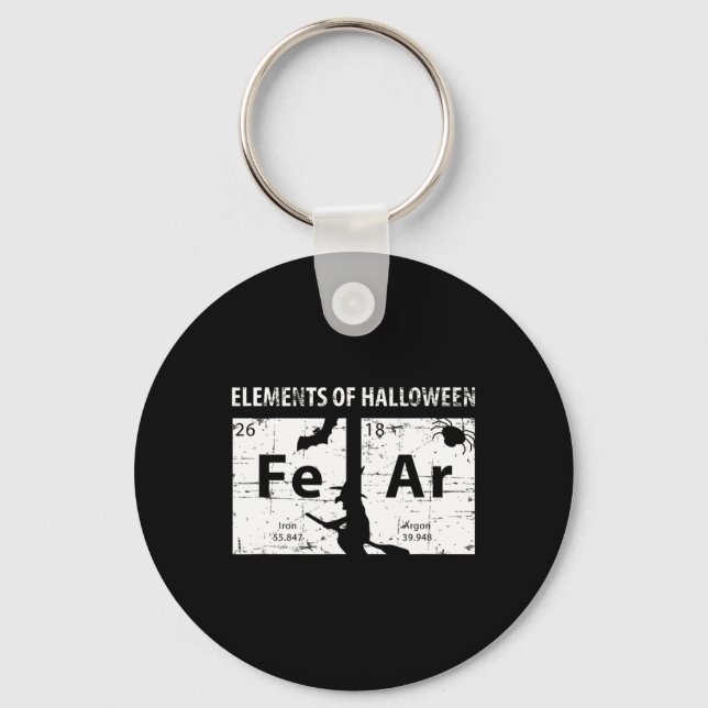 Elements Of Halloween Shirt (fear) Periodically  Key Ring (Front)