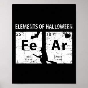 Elements Of Halloween Shirt (fear) Periodically  Poster