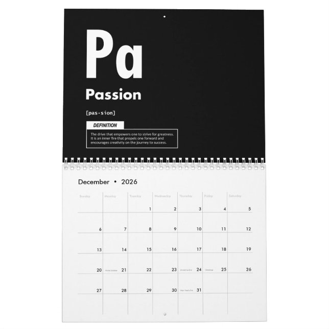 Elements Of Success - Gym Hustle Motivational Calendar (Dec 2026)